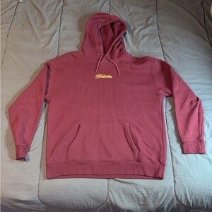 HOLLISTER Men’s Dark Red Embroidered Logo Pullover Hoodie Size XL